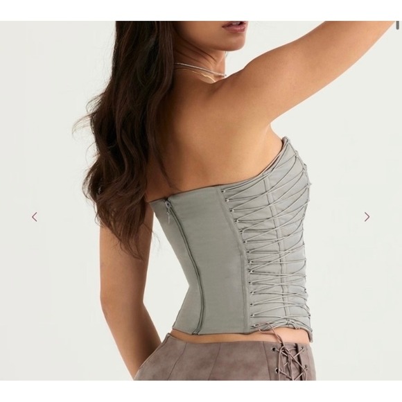 House of CB Mirabelle Smoke Lace Up Corset Women's Size L - Picture 15 of 15